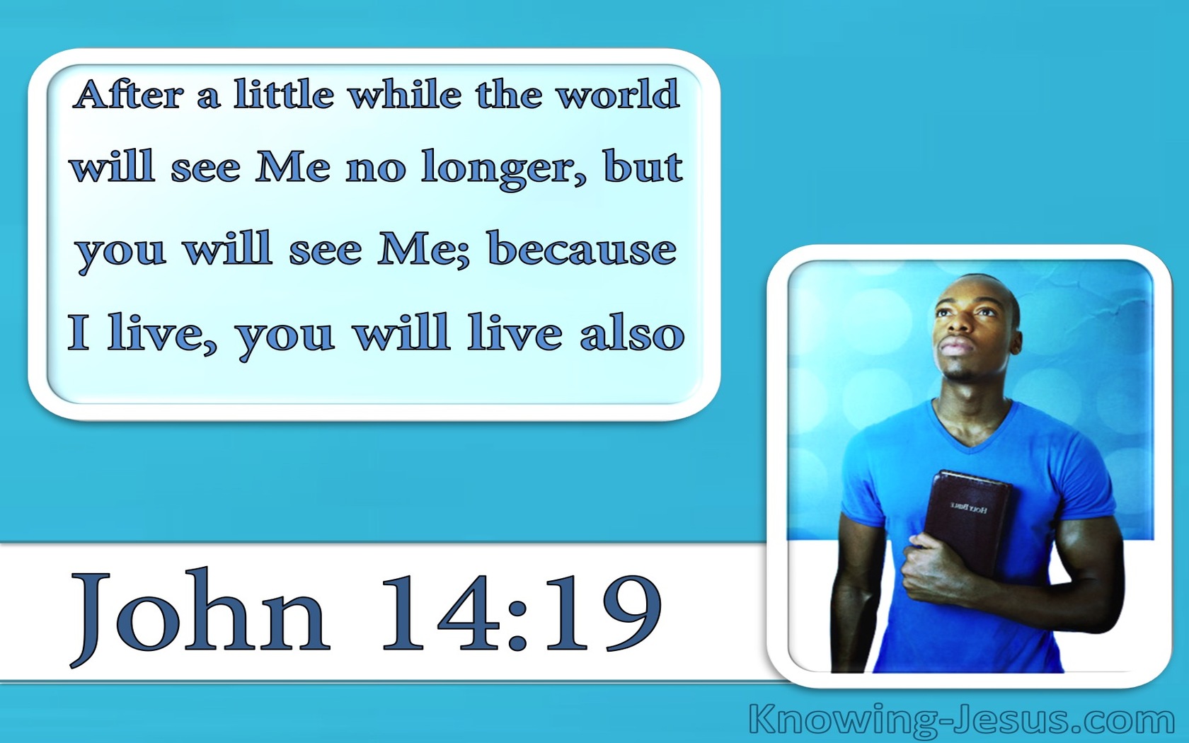John 14:19 Because I Live You Will Live Also (aqua)